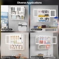 thumbnail image 2 of Ktaxon Lockable Glass Door Metal Wall Cabinet with Magnetic LED Sensor Light, Wall Mounted Storage Display w/ Adjustable Shelf, White, 2 of 9