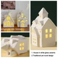 thumbnail image 5 of White Xmas Ornaments LED Lights Festival Decorations Ceramic Home Decor Cone House Christmas Light, 5 of 5