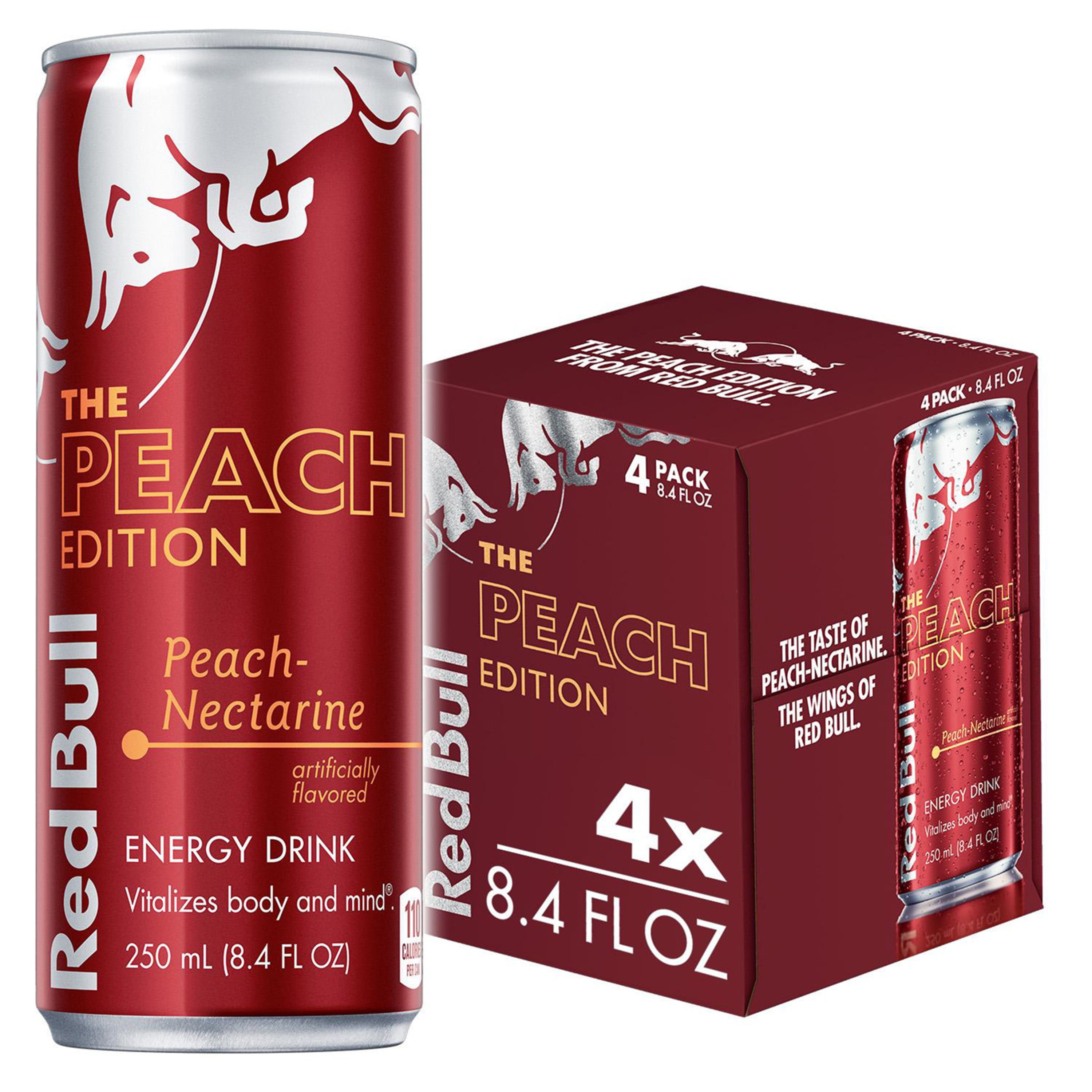 Red Energy Drink, The Peach Edition, Peach-Nectarine, 8.4 Fl Oz pack) -