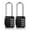 BLACK, variant on Rirool Pack of 2 Long Shackle Padlocks, Weatherproof Resettable 4-Digit Combination Locks for School, Gym, Employee Locker, Outdoor Fence, Silve