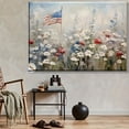 thumbnail image 6 of 2D Flat, 1pc Patriotic Americana July 4th Sunflowers& Flag Canvas Art, Wooden Frame, Summer Wall Decor for Living Room, Bedroom, Office, Ready to Hang, Ideal Independence Day& Housewarming Gift, 6 of 7