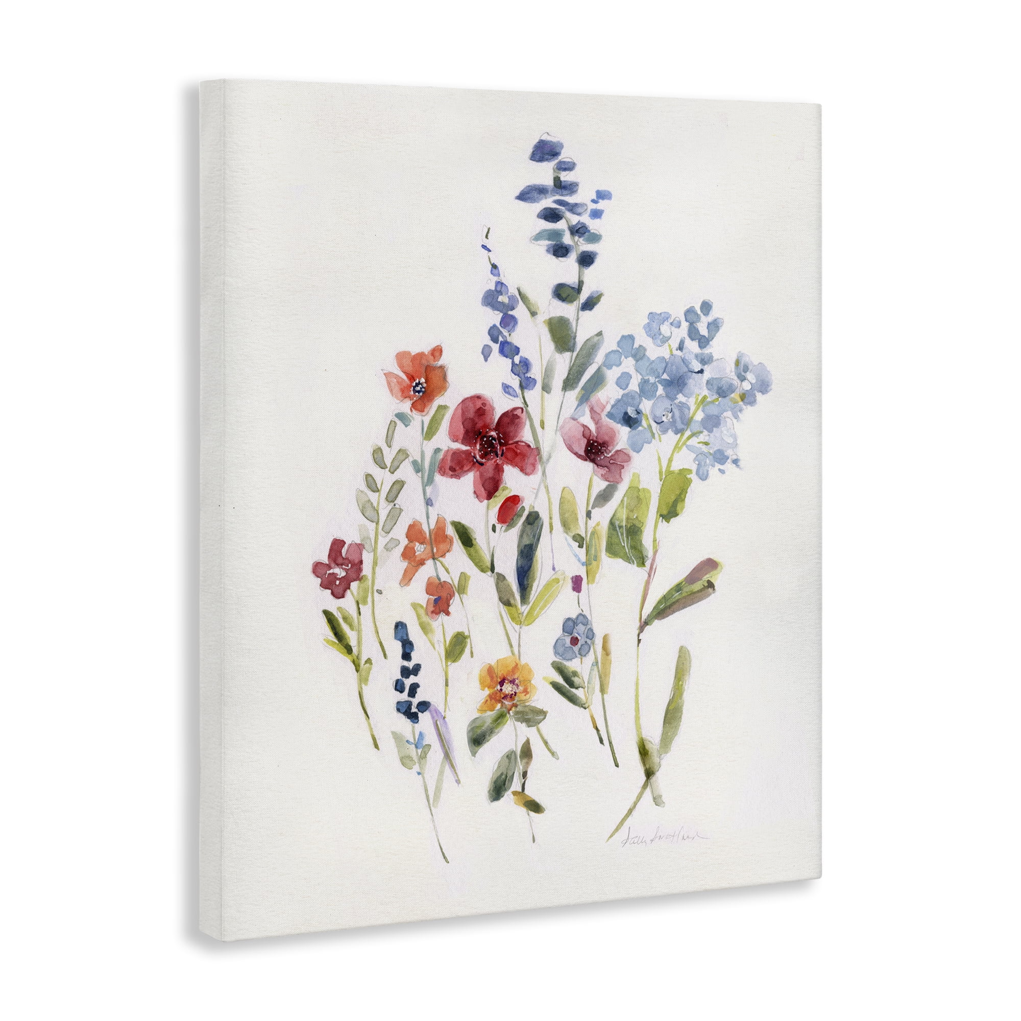 Stupell Industries Blooming Wildflower Buds Plants & Flowers Painting Wrapped Canvas Art Print Wall Art, 36 x 48