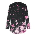 thumbnail image 3 of Uootdi Long Sleeve Shirts for Women Casual Crewneck Loose Tunic Tops Retro Floral Maple Leaf Graphic Tees Gift Fall Fashion Work B, 3 of 8
