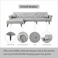 thumbnail image 4 of Aukfa 115" Velvet Sectional Sleeper Sofa for Living Room, Convertible Sofa Bed Queen, Light Gray, 4 of 10