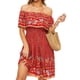 thumbnail image 4 of Minnieouse Vestido corto Cintura alta Vestido de verano Vacaciones en la playa Ropa de verano Caqui L Prendas para la parte del cuerpo Rojo L Minnieouse AP010707-15, 4 of 6