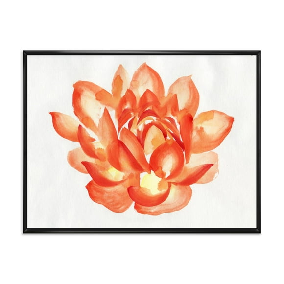 Designart Vintage Detail of A Orange Lotus FLOAT FRAME WALL ART