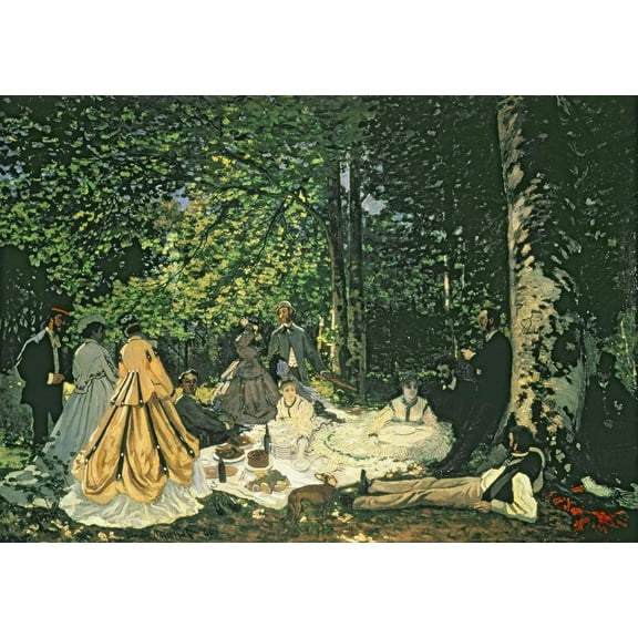 Monet "Le Dejeuner sur l'Herbe" (1866) Glossy Poster