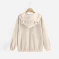 thumbnail image 3 of Fesfesfes Women Hooded Long Sleeve Sweatshirt Warm Bear Shape Fuzzy Hoodie Zipper Sale or Clearance, 3 of 7