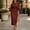 Red, variant on LoTiSee Women Solid Round Neck Batwing Sleeve Midi Dress Wide Waistband Front Pleated Slim Fit Elegant Office Evening Party Casual Long Dress