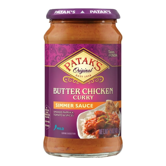 Patak's Butter Chicken Curry Simmer Sauce 15 oz.  Pack of 4