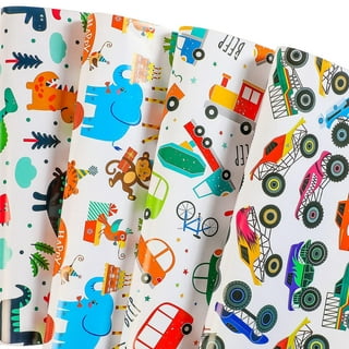  Birthday Wrapping Paper For Kids Girls Boys, Animals Party Design  Gift Wrap Paper for Birthday Baby Shower, 6 Sheets Folded Flat 20x28 Inches  Per Sheet : Health & Household
