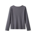 thumbnail image 3 of UAMVSH Womens Ribbed Knit Thermal Tops Long Sleeve Warm Fleece Lined Underwear Base Layer Top for Cold Weather, 3 of 6