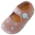 thumbnail image 3 of Viluyesy Girls Polka-Dot Spring Summer Flats - Soft Slip-On Casual Outdoor Dress School Shoes Pink Size 10, 3 of 7