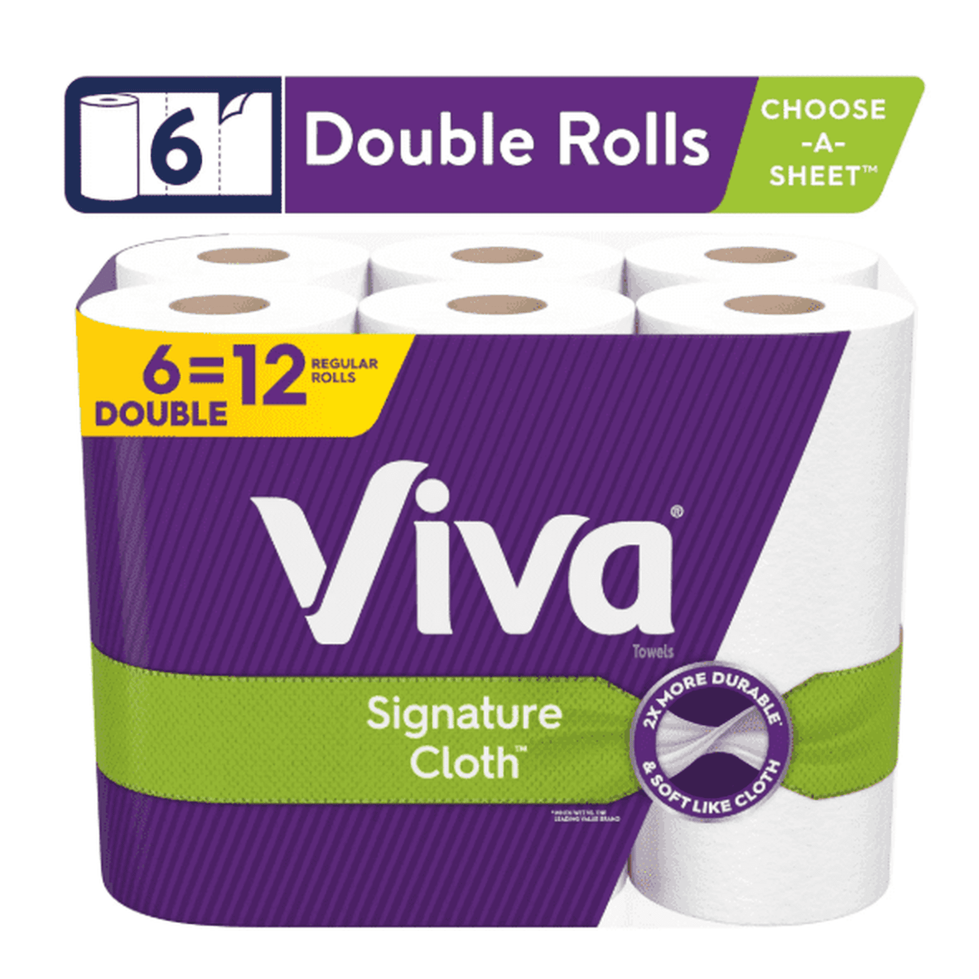 Viva Signature Cloth Paper Towels, 6 Double Rolls (94 Sheets per Roll)