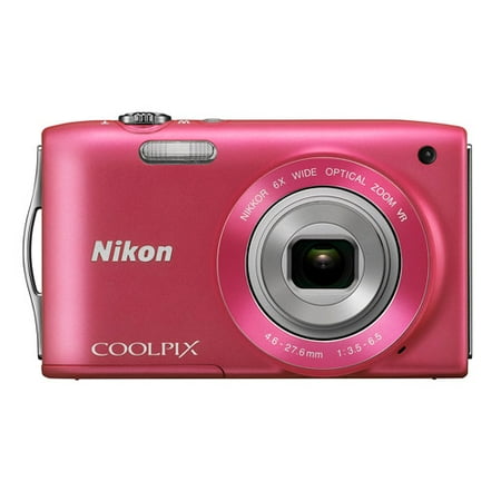 Nikon COOLPIX S3300 Pink 16MP Digital Camera w/ 6x Optical Zoom Lens, 2.7" LCD Display, HD Video, Image Stabilization