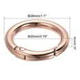 thumbnail image 2 of 28x20x4mm Round Zinc Alloy Spring Gate O Ring Snap Clip Buckle, Rose Gold 5 Pack, 2 of 5
