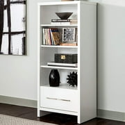 ClosetMaid 165100 Decorative Media Storage Tower Bookshelf With Drawer, White