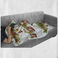 thumbnail image 6 of Christmas Soft Flannel Fleece Throw Blanket, Traditional Garland Designs with Flowers Socks and Bells Mistletoe Candy, Cozy Plush for Indoor and Outdoor Use, 50" x 60", Orange Red Green, by Ambesonne, 6 of 6