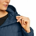 thumbnail image 4 of Eddie Bauer Ladies' Size Medium, Hooded Down Duffle Long Coat, Blue, 4 of 6
