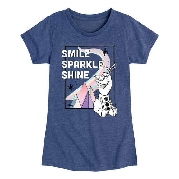 Frozen 2 - Smile Sparkle Shine - Toddler And Youth Girls Short Sleeve Graphic T-Shirt