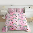 thumbnail image 2 of Castle Fairy Kawaii Bow Knot 3 Pieces Queen Comforter Set,Cartoon Rainbow Cherry Ultra Soft Bedding Sets,Gradient Pink Bedding Comforter Set for Girls Kids Children,Ultra Soft Home Decor, 2 of 8