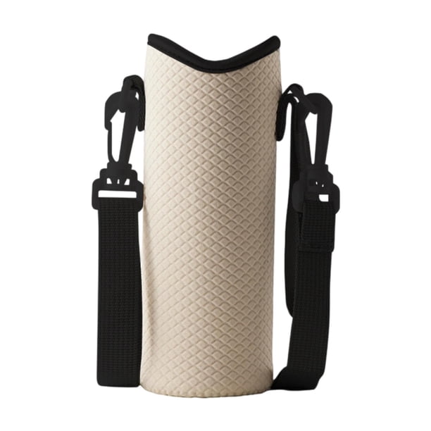 Bolsa portabotellas con funda protectora, accesorios para vasos, soporte para botellas agua para viajes, senderismo, camping, ciclismo y gimnasio. Beige