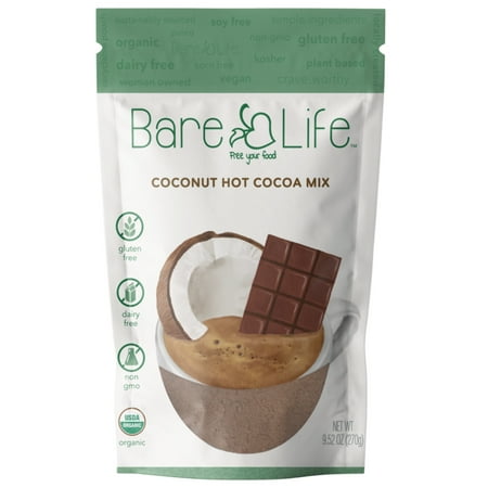 Instant Dairy Free Coconut Hot Cocoa Mix | 10 Serving Pouch | Gluten Free, Vegan and Organic
