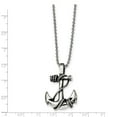thumbnail image 2 of Stainless Steel Antiqued and Polished Anchor Necklace - 22 Inch - Measures 24.88mm Wide, 2 of 2