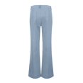 thumbnail image 4 of Women's Mid Waist Straight Leg Pants, Corduroy Wide Leg Trousers, Casual Yoga Pants, Breathable Everyday Pants, Lightweight Lounge Pants, Fashion Pants Light Blue M, 4 of 5