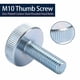 thumbnail image 5 of Tornillo de cabeza moleteada, 10 piezas M10 Tornillo de pulgar chapado en zinc Tornillo de pulgar Diseño aerodinámico Jadeshay A, 5 of 7