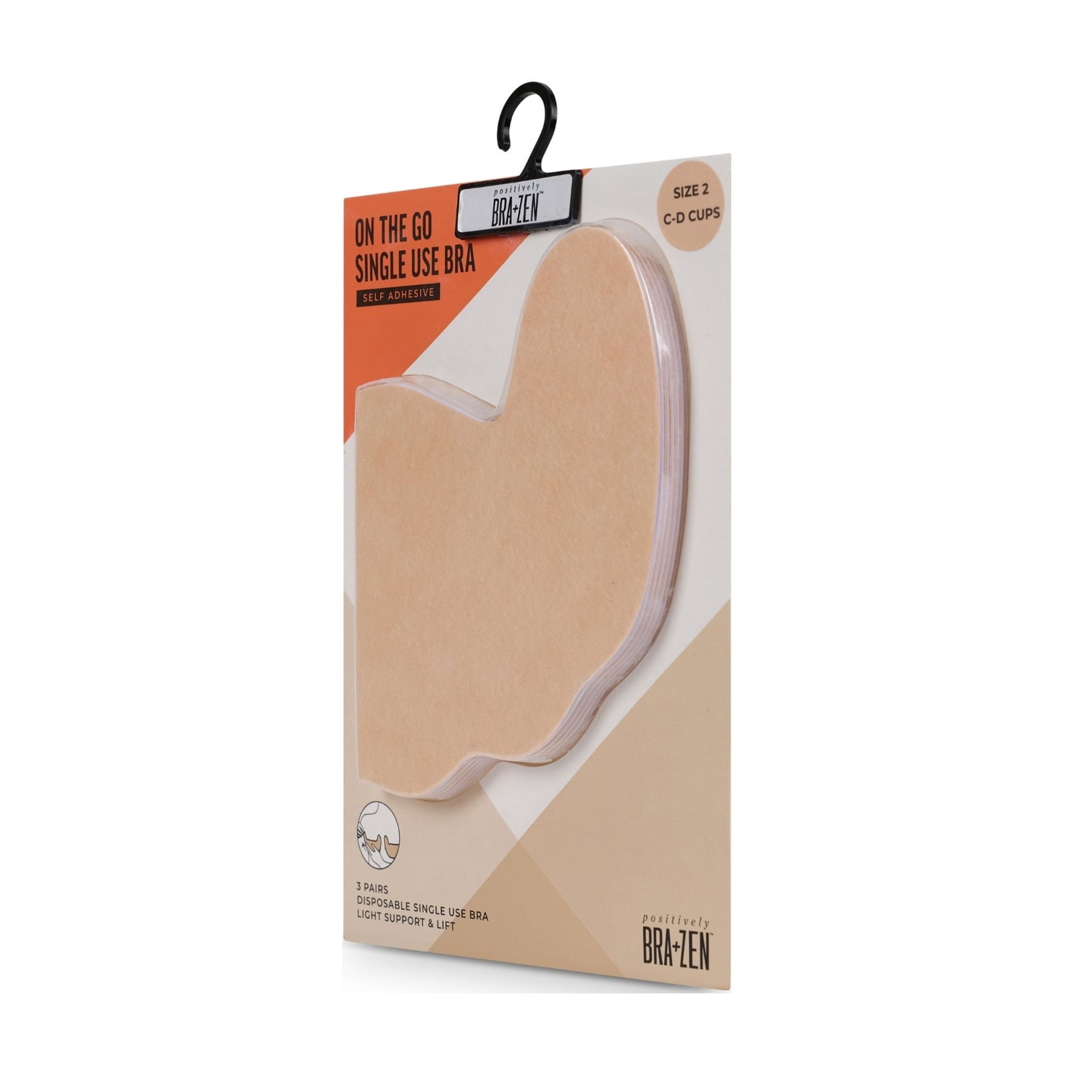Positively BRA+ZEN On the Go Single Use Adhesive Backless Strapless Bra, Cups C/D