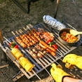thumbnail image 4 of Parrilla de barbacoa NURGAZ Parrilla de parrilla para fogata con estaca Parrilla de barbacoa plegable portátil para exteriores para acampar, senderismo, mochilero NURGAZ Parrilla de barbacoa, 4 of 7