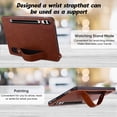 thumbnail image 4 of Slim Case for Samsung Galaxy Tab S10+ Plus/S9+ Plus/S8+ Plus/S7+ Plus/S7 FE, Shockproof Hand Strap Stand Lightweight Bumper Thin Cover for Galaxy Tab S10+ 5G/S9+ 5G/S8+ 5G/S7+ 5G/S7 FE 5G,Brown, 4 of 7