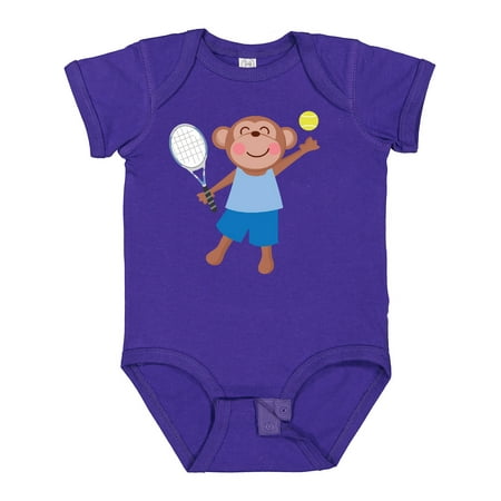 

Inktastic Tennis Monkey Kids Gift Baby Boy Bodysuit