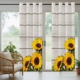 thumbnail image 5 of Outdoor Curtains for Patio Waterproof, Spring Sunflowers Outdoor Privacy Panels Grommet, Yellow Floral Turquoise Farmhouse Grey Wooden Blackout Outside Curtains for Porch/Cabana 54"x95", 1 Panel, 5 of 8