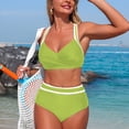 thumbnail image 7 of Duqingm Womens High Waisted Bikini Women's Bikini Set Halter Triangle Swimsuit 2 Piece Bathing Suit Green,M, 7 of 7