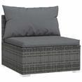 thumbnail image 3 of vidaXL 6 Piece Patio Lounge Set with Cushions Poly Rattan Gray, 3 of 7