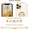 thumbnail image 2 of iPhone 12 Pro Max Case, 12 Pro Max Case, Slim Fit Soft 360° Ring Holder Kickstand Magnetic Car Mount Supported Shockproof Protective Phone Cover for iPhone 12 Pro Max 6.7 Inch, White/Golden, 2 of 18