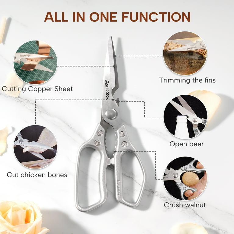 Astercook Stainless Steel Kitchen Shears with Ergonomic Handle photo 3