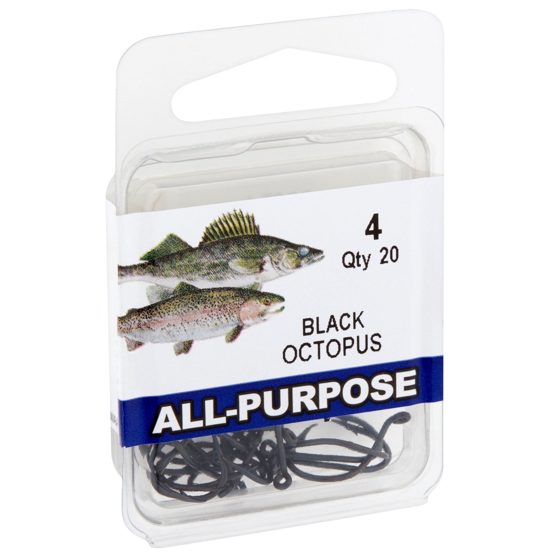 Eagle Claw ROCTW-4 Octopus Hook, Black, Size 4, 20 Pack