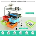 thumbnail image 3 of Costway 4 Drawer Rolling Storage Cart Scrapbook Paper Office School Organizer Multicolor, 3 of 9