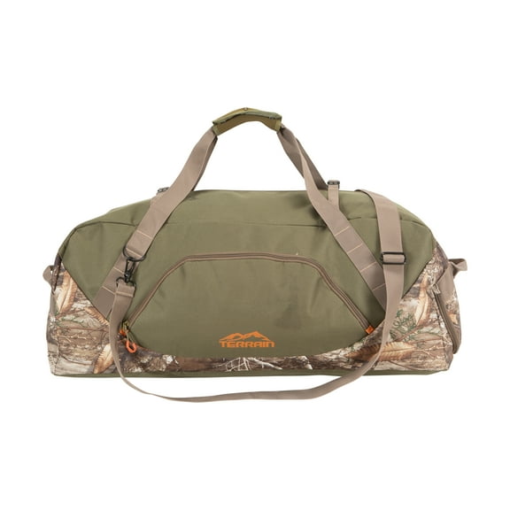 Terrain Basin Travel Duffel Bag, Medium, Realtree Edge, Sports Duffel Bag for Hunting, Polyester, 3 Pockets