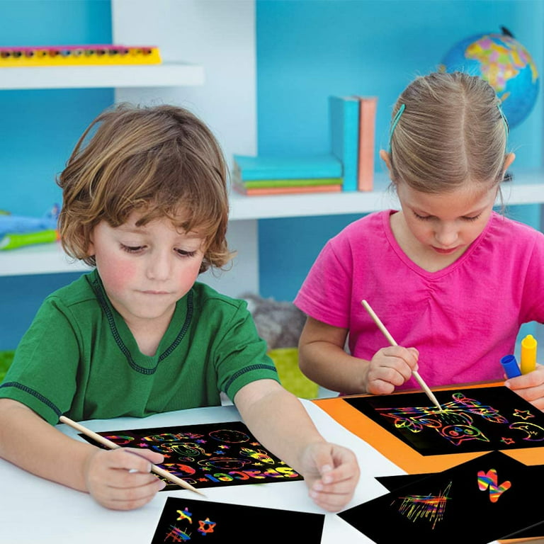 TyNox 60Pcs Scratch Paper Art Set for Kids, Rainbow Algeria