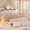 White, variant on Full LED Bed Frame with Storage Headboard & Drawer, Princess Upholstered Bed with Charging Station & Crystal Button & Crown, Velvet Platform Bed for Girls, Solid Wood Slats, Curved Legs, Pink