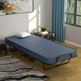 thumbnail image 5 of Gymax Folding Bed with Mattress Portable Rollaway Guest Cot Memory Foam Made in Italy Navy, 5 of 10