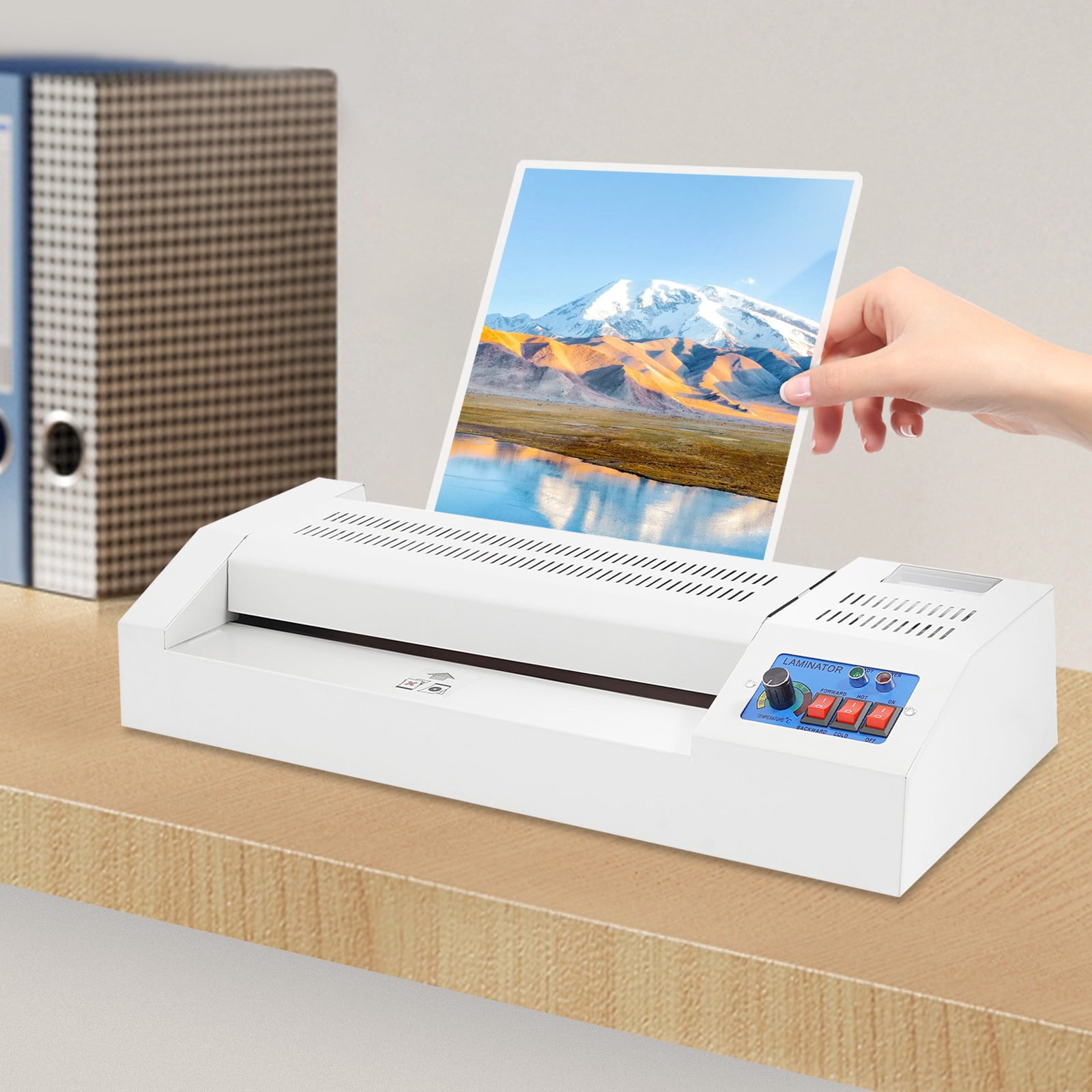 TFCFL 600W Thermal Laminating Machine 12.6in Heavy Duty Hot Cold Film Laminator for Laminating Letters, Business Cards, Photos, A3, A4