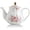 Rose Flower, variant on Royal Teapot, Ceramic Tea Pot with Removable Stainless Steel Infuser, Blooming & Loose Leaf Teapot - 40 Ounce (White)