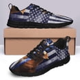 thumbnail image 4 of Boxer The Thin Blue Line American Flag Us Running Shoes Sneakers Mesh Black Size 6, 4 of 5