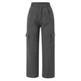 thumbnail image 6 of Sngxgn Women's Pants Casual Trouser Pants Elastic Waist Slim Pockets(Grey,XXL/5), 6 of 9