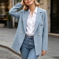 thumbnail image 6 of Xinsrenus Women’s Loose Suit Jacket Basic Solid Color Lapel Button front Blazer Versatile Business Work Uniform, 6 of 7